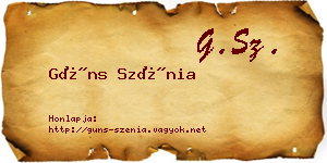 Güns Szénia névjegykártya